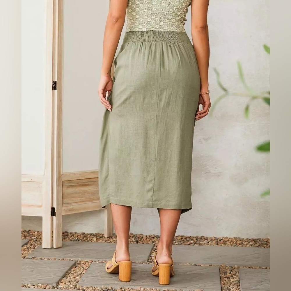 NWT Women’s WILLOW & ROOT twisted tulip midi skirt- Size XS - Picture 2 of 4